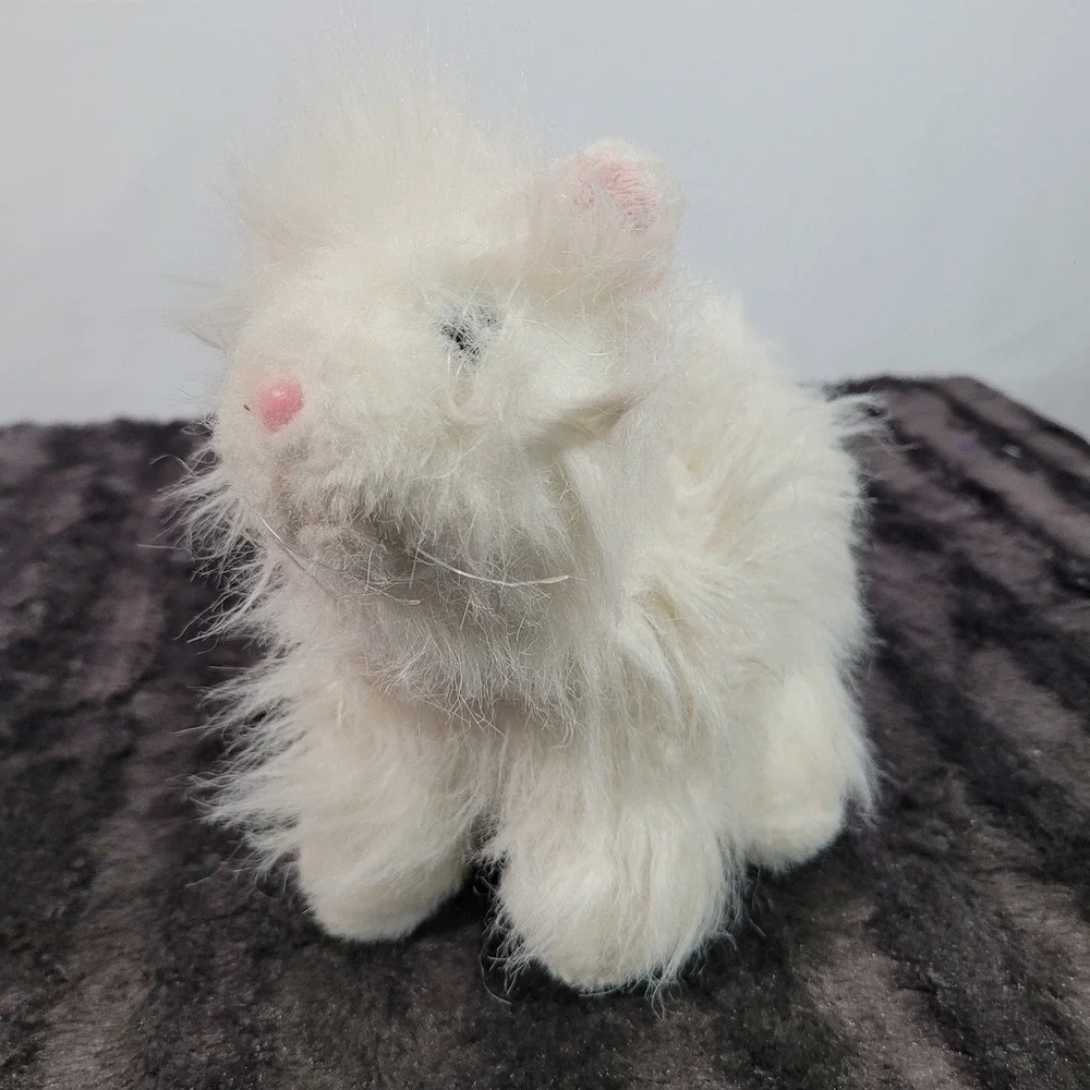 Ganz Webkinz White Persian Cat Plush Long Hair Stuffed Animal Pink Nose Whiskers